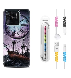 Xiaomi Redmi Note 7 8 9 Pro 10 2022 10 Pro 10S Kılıf Kablo Koruma Spiral Silikon Time 1749