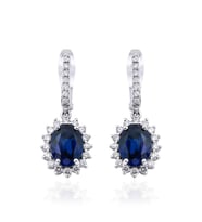 4.00 Karat Safir Pırlanta Küpe