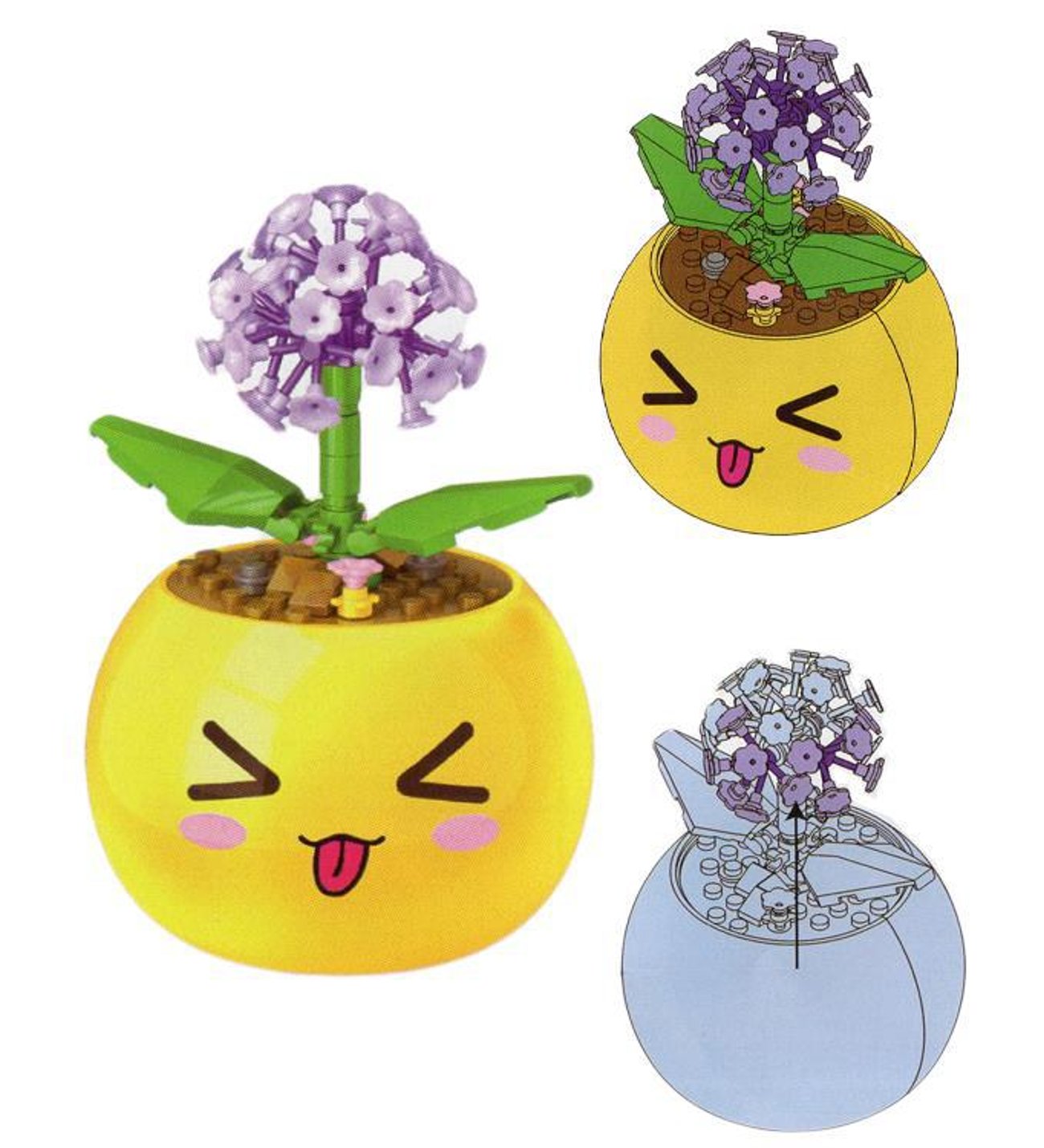 Ctoys Flower Series Mini Block Hydrangea Macrophylla