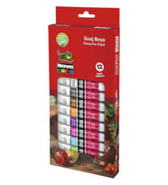 Guaj Boya 12 Renk x 12 Ml Su Bazlı Tüp 1 Paket Novacolor Guaj Boya Seti Tüp İçerisinde 12 li Okul Hobi (Çok Renkli)