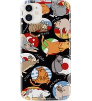 Apple iPhone 11 12 13 Mini Kılıf Desemli Silikon Miyavlamalar 1793
