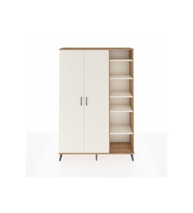 Arges Gardrop 7 Raflı 2 Kapaklı Tek Askılı 132x30x195 Çam-Aytaşı