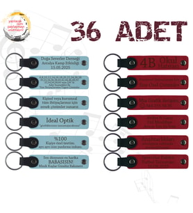 Gök Mavi & Kırmızı, 36’lı Set, İsim Yazılan Anahtarlık, Dönem Bitişi İçin Hazırlanmış Sınıf Hediyesi