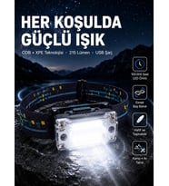 USB Şarjlı Mini LED KAFA Feneri 50m Odak 150m Geniş Aydınlatma Yeni Nesil
