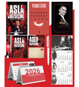 Asla Vazgeçme - Ayraç - Kartpostal - Poster - Yaşamak Cesaret İster -  2026 Ajanda Gazi Paşa - İmza Duvar Takvimi - Masa Takvimi