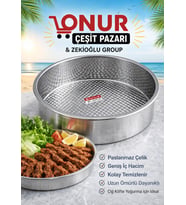Paslanmaz Çelik Çiğ Köfte Tepsisi Leğen 9 CM Derinlik NO : 7 ÇAPI: 57 CM