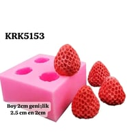 4 Lü Çilek Silikon Kalıp 2,5x2 Cm