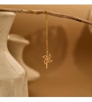Kişiye Özel Minimalist Rüzgar Gülü Kolye 925K Gümüş (Gold)