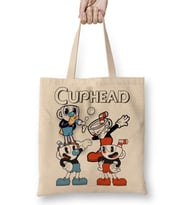 Cuphead Three Bez Çanta Uzun Saplı