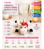 Pawodi Hareketli Unicorn Bardak Altlığı 3D Baskı Şaşkın Unicorn Coaster Kahve Severlere Hediye Bardak Konunca Hareket Eden Dekoratif Masa Aksesuarı Ofis ve Doğum Günü Hediyesi