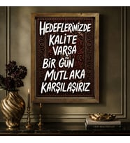 BK Gift Vintage Klasik Sanat Esprili Sözlü Masif Ahşap Çerçeveli Dekoratif Tablo - 33