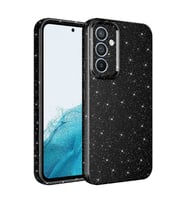 Samsung Galaxy A55 Kılıf Simli Silikon Lüks Kapak (Siyah)