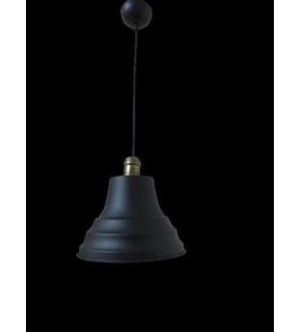 Rys Retro Metal Eskitme Duylu Siyah içi Siyah Tekli Sarkıt Avize Çap.27 cm (Burnt Olive)