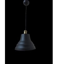 Rys Retro Metal Eskitme Duylu Siyah içi Siyah Tekli Sarkıt Avize Çap.27 cm (Burnt Olive)