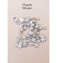 Oya Abiye Bileklik Kolye Pleksi Metalik Plastik Pul Gümüş Renk 24 gram 210 adet - BNC562