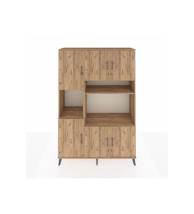 Hyperion Gardrop 9 Raflı 6 Kapaklı 132x44x195 Çam-Çam
