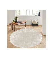 Eliana Home Baskılı, Yıkanabilir Kaymaz Taban Yuvarlak Halı LNA7291-HS182 120x120 cm (Bej)