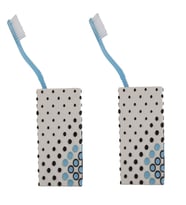 2 ADET DİŞ FIRÇALIK VE MACUNLUK PUANLI POLİRESİN 6X6X10CM 200ML BANYO SETİ