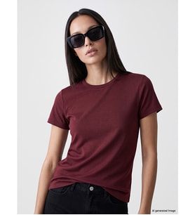 LCW EVERYDAY Bordo Soft Touch Kadın Tişört