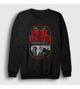 Presmono Unisex Siyah Atom Heart Mother Pink Floyd Sweatshirt 76067tt