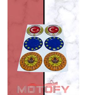 Plaka Pulu Damla Etiket Sticker 3x3cm 6 Adet