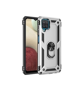 Durukar® Samsung Galaxy A22 Kılıf Sofya Yüzüklü Silikon Kapak - Gümüş