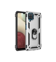 Durukar® Samsung Galaxy A22 Kılıf Sofya Yüzüklü Silikon Kapak - Gümüş