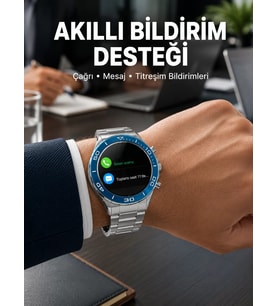 Northcity Akıllı Saat - Çelik Kordonlu Amoled Ekran Android ve İOS Uyumlu Çağrı Cevaplayabilen Yeni Nesil