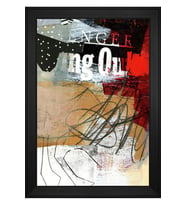 Soyut Şekiller Motifli Kanvas Tablo 50 x 70 cm Siyah Çerçeve