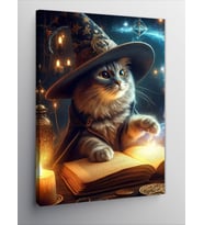Kanvas Tablo Kitap Okuyan Kedi