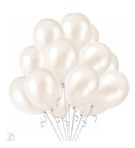 Balon Baskısız Metalik 10 Adet Beyaz-