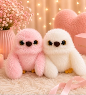 2'li Pembe Beyaz Mirumi Pembe Akıllı Peluş Robot Oyuncak – Ses Taklit Eden, Şarkı Söyleyen ve Dans Eden Sevimli Peluş