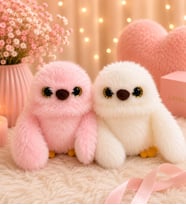 2'li Pembe Beyaz Mirumi Pembe Akıllı Peluş Robot Oyuncak – Ses Taklit Eden, Şarkı Söyleyen ve Dans Eden Sevimli Peluş