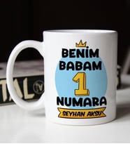 BK Gift Kişiye Özel İsimli Babalar Günü Temalı Beyaz Kupa Bardak-26, Babalar Günü Hediyesi, Babaya Hediye