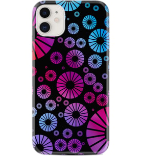 Apple iPhone 11 12 13 Mini Kılıf Desemli Silikon Daireler 1751