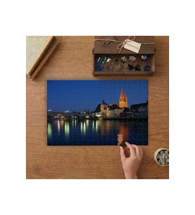 Tuna Nehri - Gece - Şehir Manzarası Tasarımı 240 parça Ahşap Puzzle Ahşap Kutuda MP05915