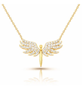 Gümüş Gold Mikail Meleği Bayan Kolye