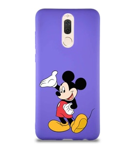 Huawei Mate 10 Lite Soft Premier Kapak Mickey Mouse-C Tasarımlı Silikon Kılıf - Mor (Şeffaf)