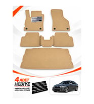 e-biz BMW 5 SERİSİ-F10-SEDAN (2014-2016) Uyumlu EVA Oto Paspas Bagaj Paspası Dahil Bej