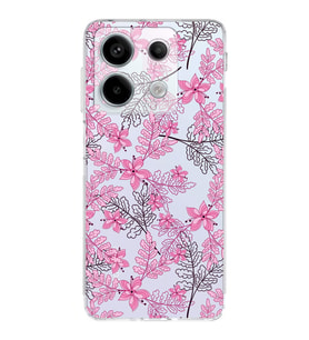 PrintiFy Xiaomi Redmi Note 13 Pro 5G Uyumlu Kamera Korumalı Floral Pembe Tasarımlı Kılıf