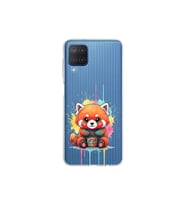 Samsung Galaxy M12 ile Uyumlu Splash Tilki Tasarımlı Şeffaf Silikon Kılıf