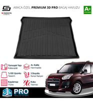 S-Dizayn Fiat Doblo Geniş Aile 3D Pro Bagaj Havuzu 2010-2022 A+ Kalite
