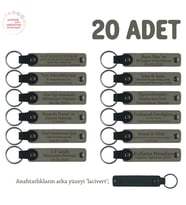 KülGri & Lacivert, Üniversite Mezunlarına Anlamlı Hatıra, 20'li İsme Özel Anahtarlık Set, Anı Amaçlı
