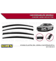 Hyundai Elantra Kromlu Cam Rüzgarlığı Niken 2016+ (Beyaz)