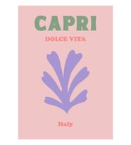 Capri Assouline Poster, Pastel Pembe Ve Menekşe Retro Baskı Tablo Ahşap Poster Dekoratif