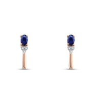 0.69 Karat Oval Safir Pırlanta Küpe
