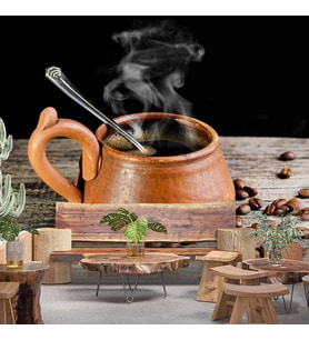 Fincanda Kahve Cafe Duvar Kağıdı Baskı