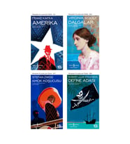 Amerika + Dalgalar + Amok Koşucusu + Define Adası- 4 Kitap Set - Iş Bankası Özel Set Amerika Kitabı