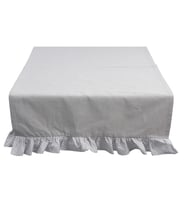 %100 Pamuk Faralya Life Ekose Fırfırlı Runner 45x140cm Masa Runner Dekoratif Masa Örtüsü (Açık Gri)