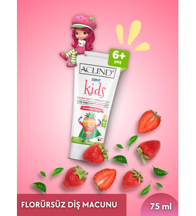 Aclind Dent Kids 75 ml  Çocuklar için Florür İçermeyen Diş Macunu